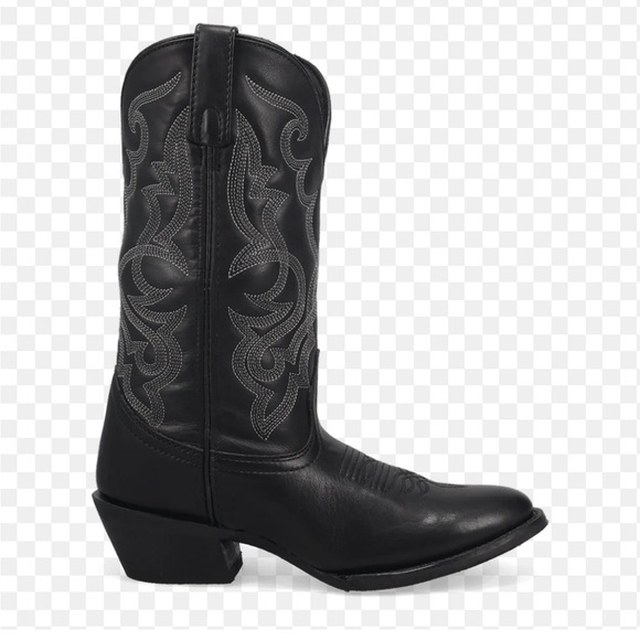 Laredo Black Boots Leather Maddie Ladies Snip Toe Western Cowgirl Sz 7 NEW